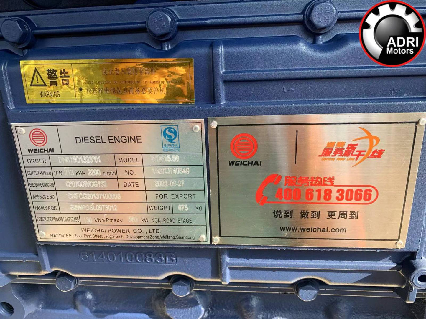 Двигун HOWO / Sinotruk WD615.50 у зборі, новий (перша комплектність)