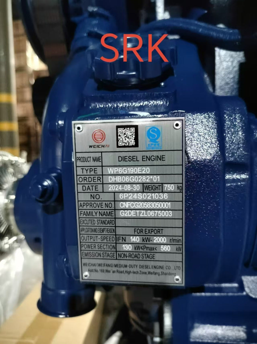 🚜 WP6G190E20 Diesel Engine for SEM522 Compactor – New, OEM 🔧